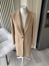 ZARA CAMMELLO MARRONE BEIGE LUNGO MONOPETTO BLAZER GIACCA CAPPOTTO TAGLIA S SMALL 8 10 