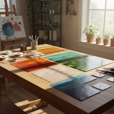 Rectangular Stained Glass Sheets Pack for Home Decoration and Art Projects