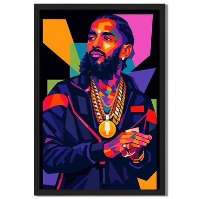 Nipsey Hussle Pop Art Framed Canvas Print Wall Art Home Decor