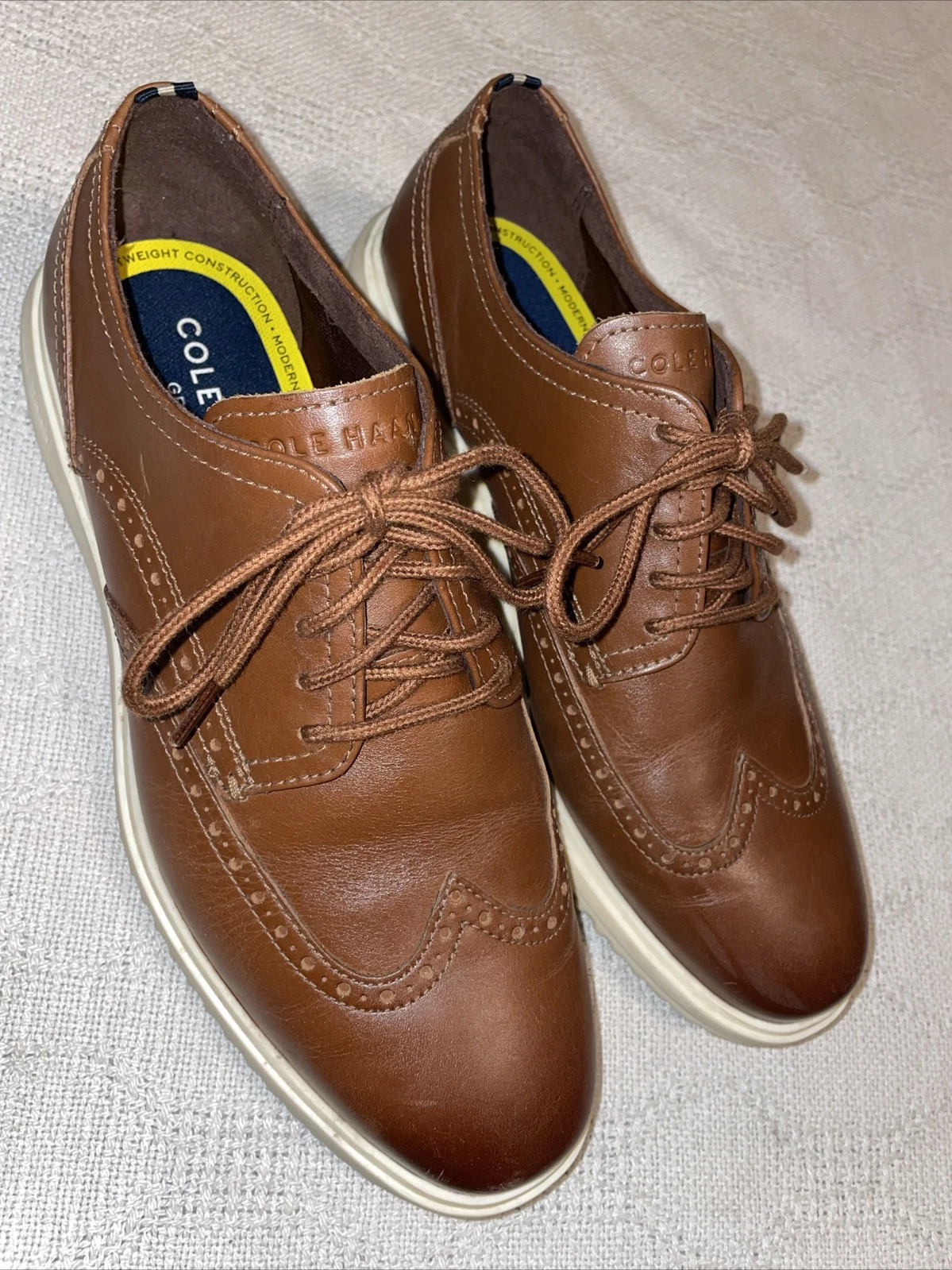 Cole Haan Grand+ Mens Athleisure Wingtips Size 8.5 W Brown Leather Comfort