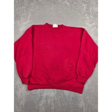 Vintage Lee Sweatshirt Adult L Red Heavyweight Crewneck Distressed USA Made