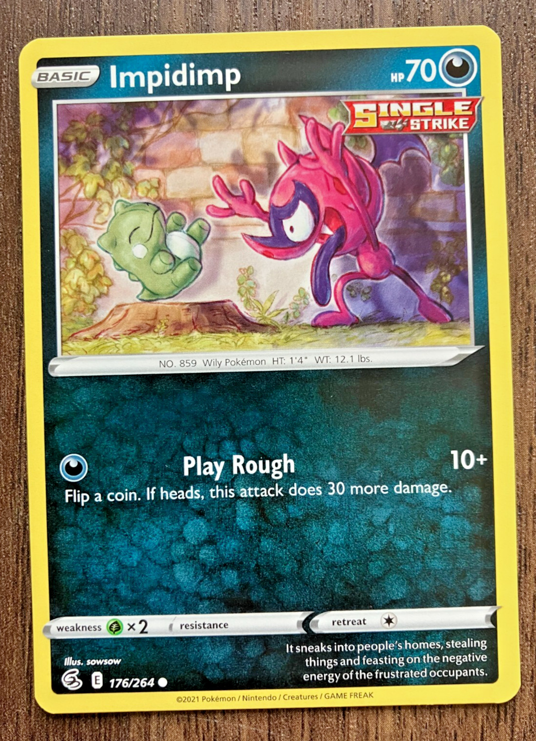 Impidimp 176/264 - 2021 Pokemon Fusion Strike Common Card - CLEAN NM