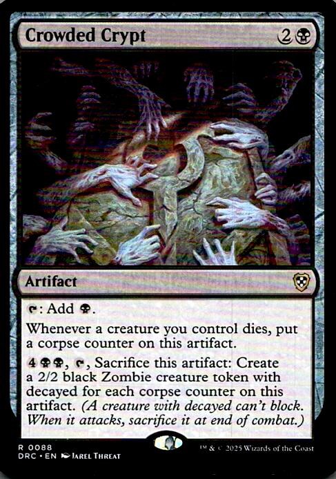 Crowded Crypt 88 Rare Commander: Aetherdrift Magic: The Gathering Lightly Played