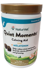 NaturVet Quiet Moments Calming Dog Supplement, Dog Soft Chews 180 Count Jar