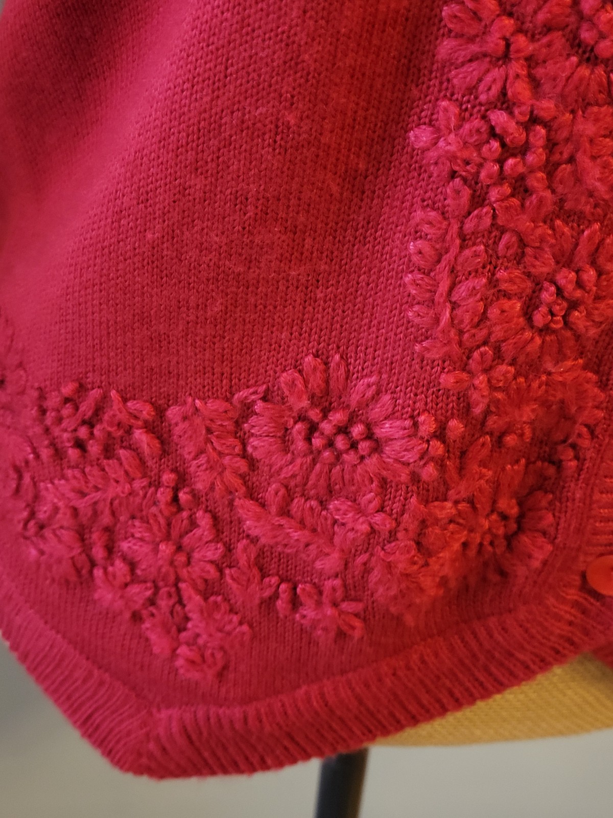 IC Isaacs Medium Red Embroidered Button-up Vest - image 4