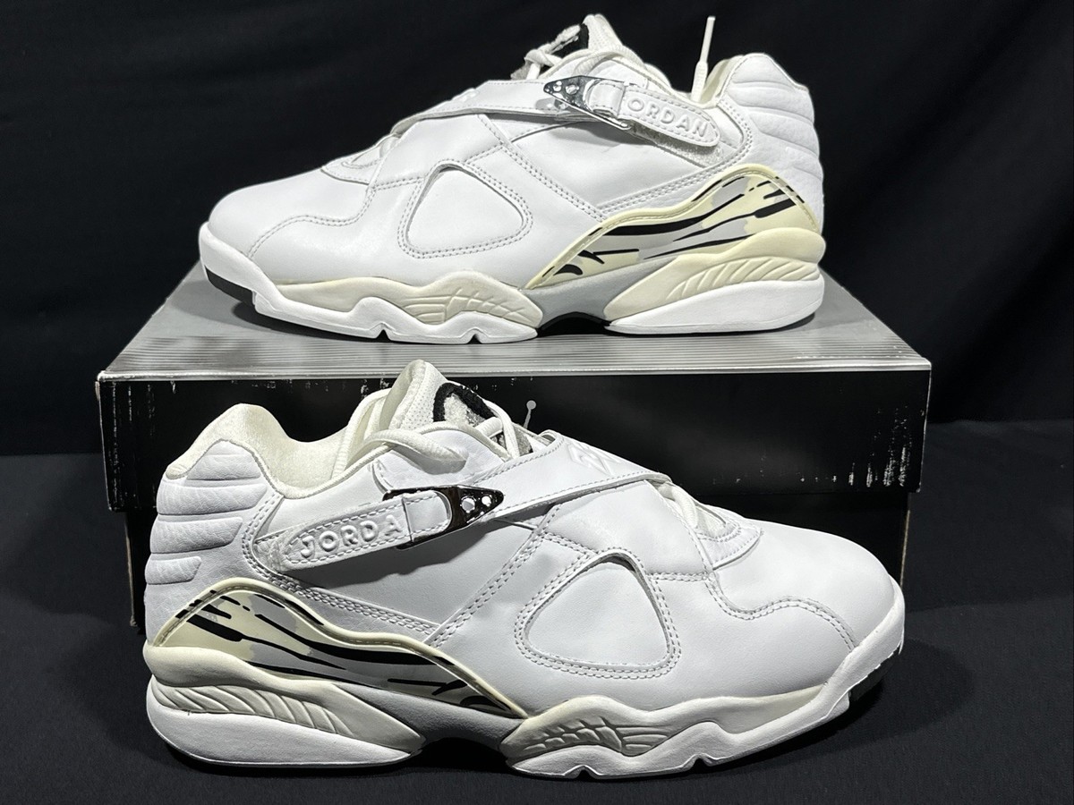 AIR JORDAN 8 RETRO LOW WHITE/BLACK/CHROME/SILVER 306157-101 SIZE