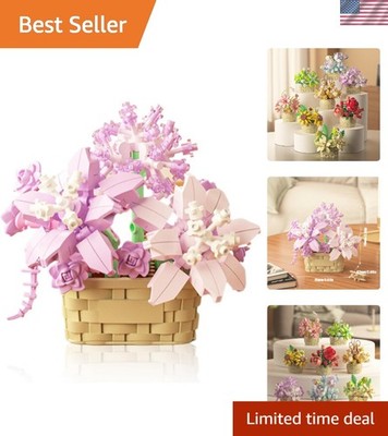 Violet Mini Flower Building Blocks - Craft Exquisite Decorative Arrangements
