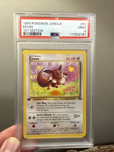 1999 Eevee 51/64 Jungle 1st Edition Vintage Pokemon Card PSA 9 Mint