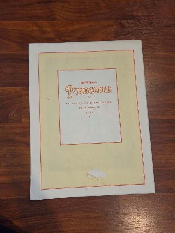 Disney Pinocchio Exclusie Commemorative Lithograph 1993 16x12