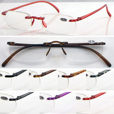 L9 superleichte randlose Lesebrille aus Memory-Kunststoff/Design im klassischen Stil