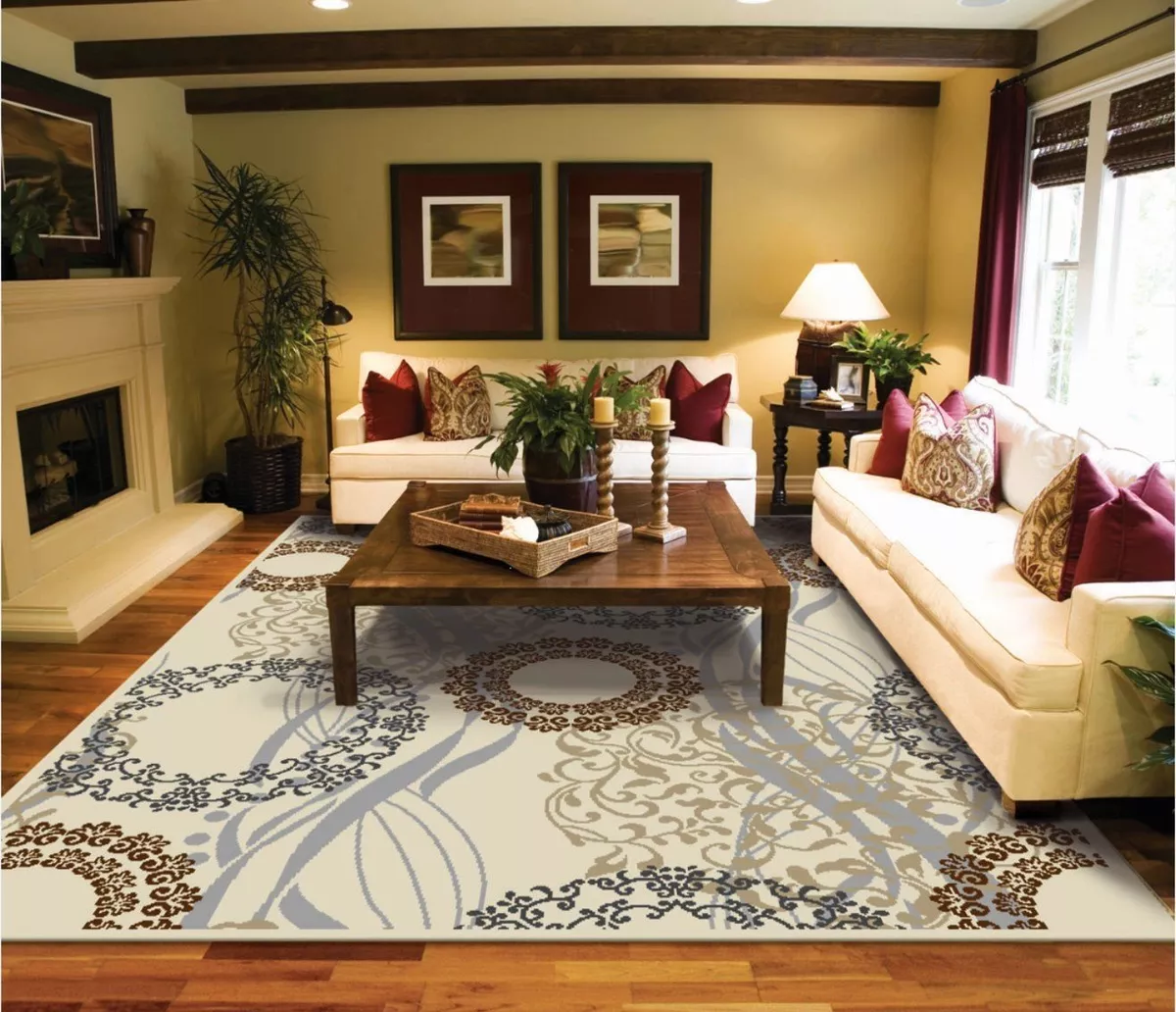Modern Rug Contemporary Area Rugs Black 8x11 Abstract 5x8 Carpet 8x10 Cream 2x3
