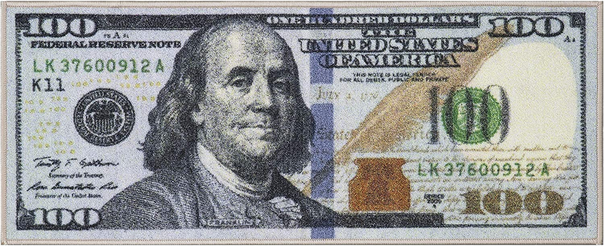 100 Dollar Bill tapijt 50 x 70 cm Charmant zacht en gezellig