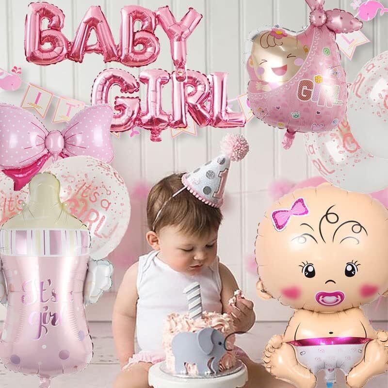 HCRXVV Babyparty Deko Mädchen,Its a Girl Rosa Luftballons Gender Reveal Party We