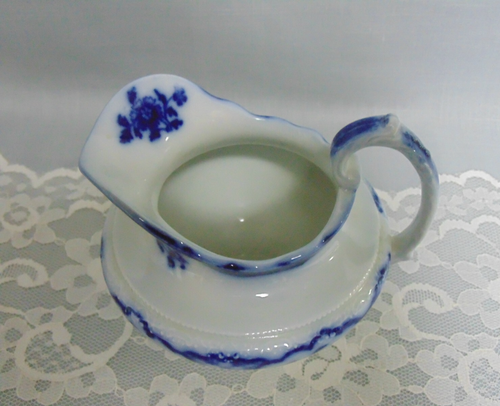 Antique Grindley Flow Blue Creamer Melbourne Pattern Floral England - Picture 3 of 7