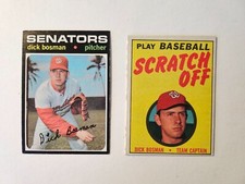 Dick Bosman Topps 2 Card Set: '70 Scratch-Off (unscratched) & '71 #60