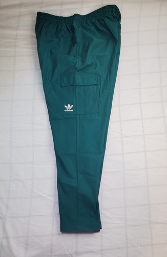 Adidas Size L Nylon Ripstop Cargo Pants Green Baggy Woven Originals Teal Ca8 - Picture 6 of 8