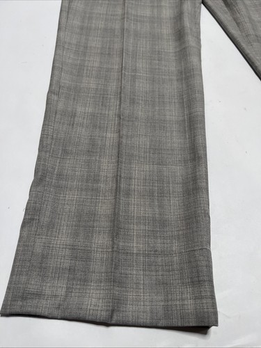 Generation Tux Modern Super 130’s Merino Wool Suit Pants Lt. Gray Plaid Size 36R - Picture 2 of 17