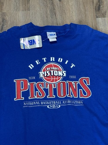 Vintage Detroit Pistons Shirt Size X-Large Blue NBA Basketball Brand New Tags - Picture 2 of 5