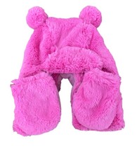 Capelli Kids of N.Y. Girls' Pink Faux Fur Hooded Scarf w/Pockets One Size NWT
