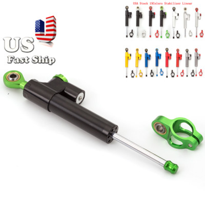 Black For Ninja300R 250R ZX6R ZX10R Steering Stabilizer Damper Linear