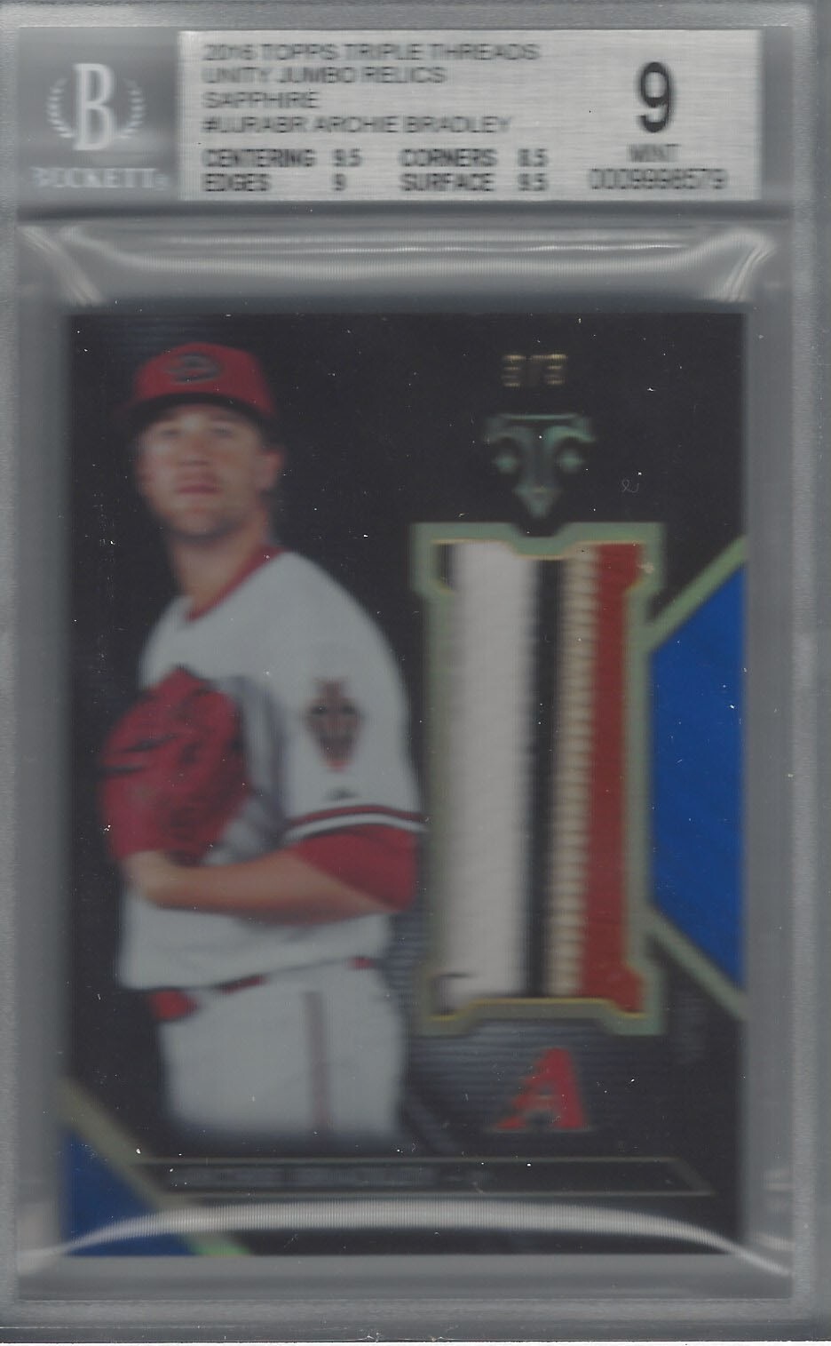 ARCHIE BRADLEY 2016 TOPPS TRIPLE THREADS UNITY JUMBO RELICS SAPPHIRE 3/ ...