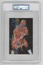 Hulk Hogan and Lex Luger Dual Signed PSA/DNA 1998 Panini WCW #53 Auto Card HOF