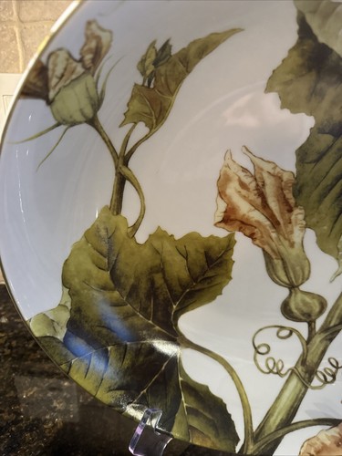 WILLIAMS SONOMA "BOTANICAL PUMPKIN" LARGE 14" SERVING BOWL ~ DISCONTINUED - Picture 2 of 7