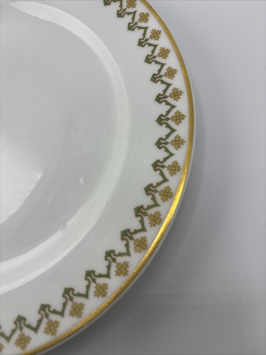 Haviland Limoges Schleiger 570 PIATTO PANE bordo verde e oro FRANCIA 7,5” pollici - Foto 5 di 7