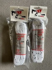 2 Pair Hockey Skate Braided LACES TEX-STYLE 72” White/Black , NEW IN PACKAGE
