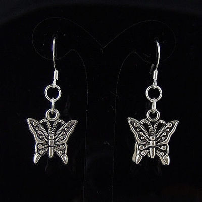 A PAIR OF PRETTY TIBETAN SILVER DANGLY DRAGONFLY LEVERBACK HOOK EARRINGS. NEW. - Foto 8
