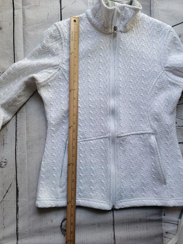 Spyder Stryke Crisp White Women's Major Cable Fleece Jacket Size M Zipper Pocket - Picture 6 of 9