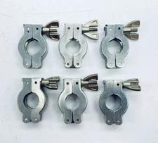 LOT OF 6 STAINLESS STEEL TRI-CLAMP FITTINGS 1-1/4" PIPE CONNECTION
