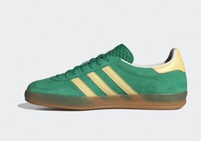 adidas gazelle silver green womens ADIDAS ORIGINALS Gazelle Indoor Sneakers in Green and Yellow for Men a –  Pavidas