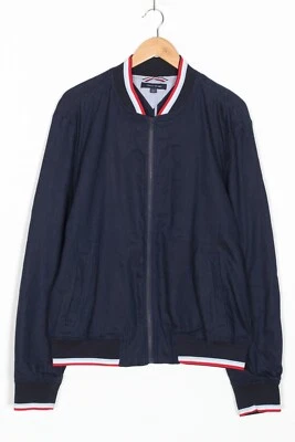 Blouson bomber en lin mélangé Tommy Hilfiger homme taille L stretch - Photo 1/4