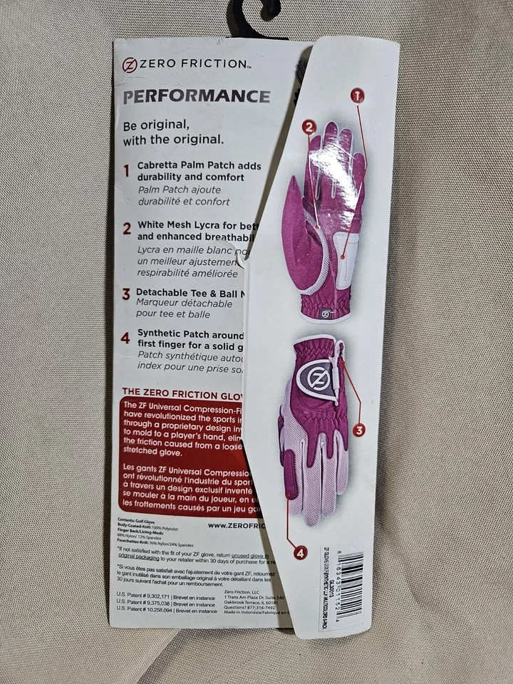 Guantes Mujer Rosa/Blanco Cero Fricción Foto 2 de 2