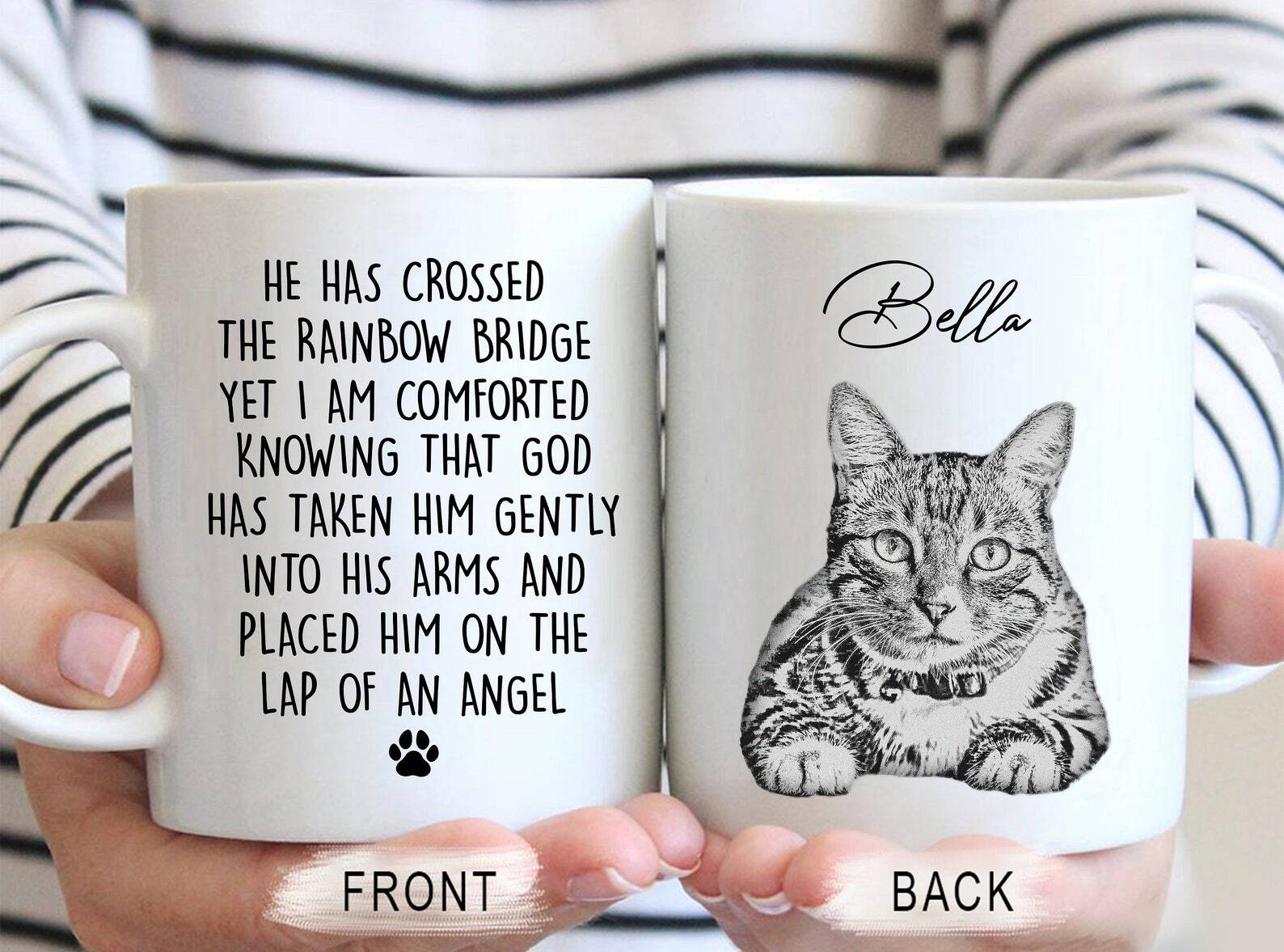 Cat Memorial Gift Mug Cat Portrait Mug Cat Sympathy Gift Cat Lover Gift Custom