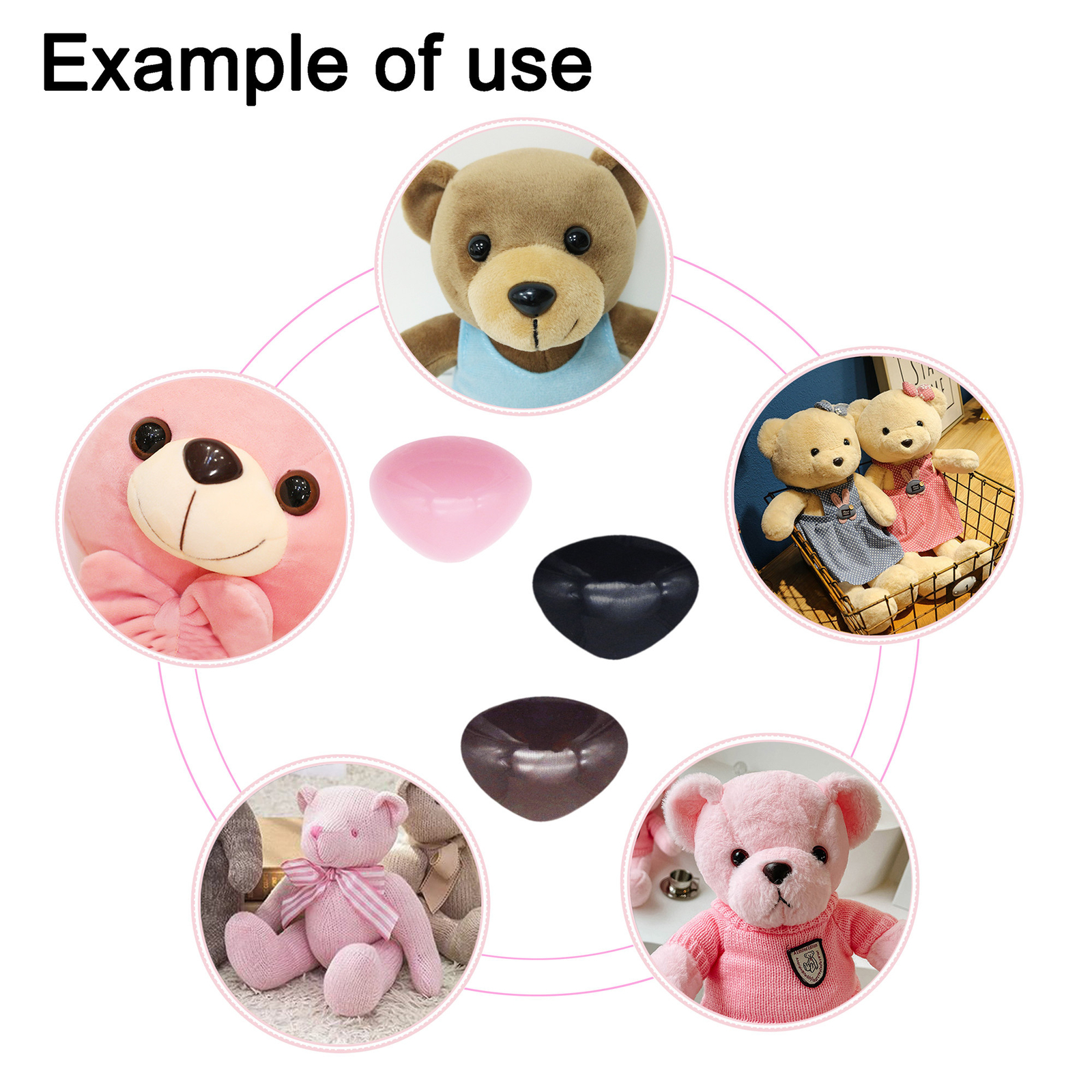 80 Mix Safety Eyes and Noses For Teddy Bear Animal Toy Stuffed Doll