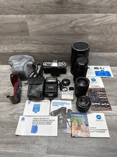 Minolta XG-1 80-200mm 50mm 28-80mm Lens Flash Kit Accessories-Untested