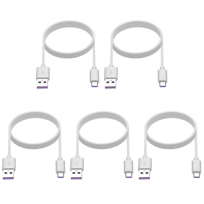 5 Pack 1m Data Transfer Charger Charging USB Type C Phone Tablet Cable Cord Bulk