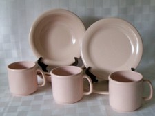 Vtg Tupperware Melamine 8pc Set Rose Pink 2250 2251 2252 Plates Bowls Mugs USA