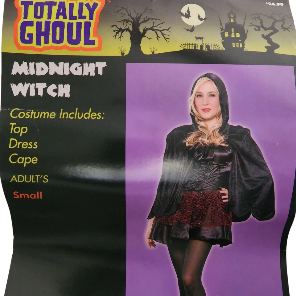 Totally Ghoul Midnight Witch Costume Black Maroon 3-PC Womens Adult Size Small - Imagem 2 de 4