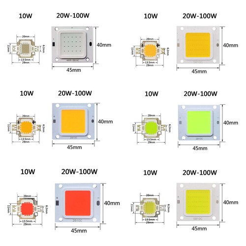 LED chip cob bulb RGB bead color flood light 12v 32v 100w 70w 50w 30w 20w 10w 3w - Picture 4 of 22