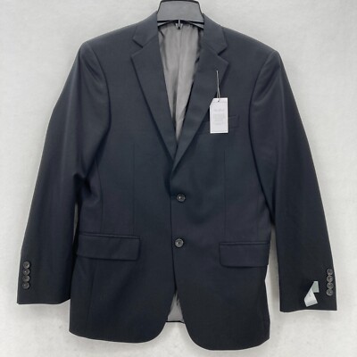 Hart Schaffner Marx Blazer Sport Coat Mens 38 Short Black Wool USA Union Made