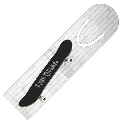 PRESENT2FUTURE PERSONALISED SKATEBOARD PRINT BOOKMARK ALUMINIUM PAGE HOLDER READING GIFT