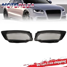 Pair Left+Right Side Headlamp Headlight Lens Covers For 2008-2012 Audi A5 S5 RS5