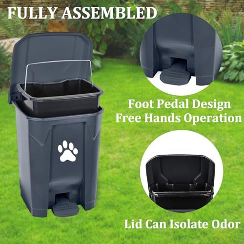 Outdoor Dog Poop Trash Can Pet Waste Station Dog Waste Trash Can 15 L
