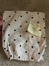 Baby Bonnet Hat Hand Sewn Vintage Solid Cream Color Solid Black Polka Dots Cotto