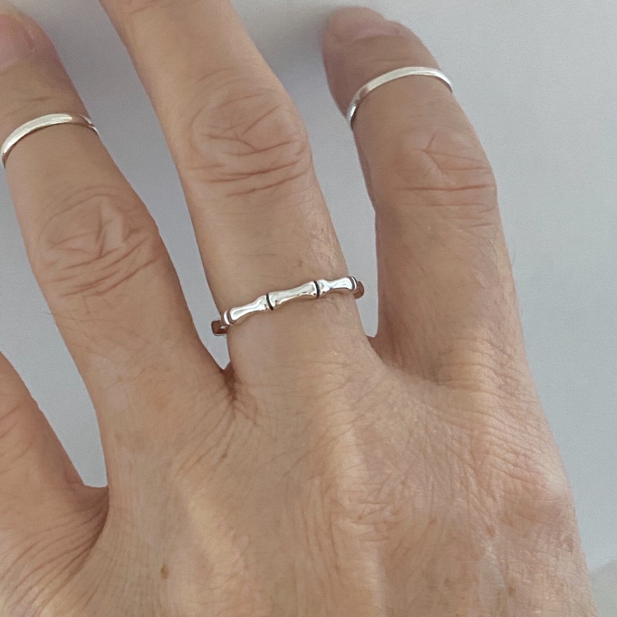 vintage bamboo ring silver925 12号 AUTHENTIC GUCCI BAMBOO RING .925 STERLING SILVER GG LOGO