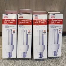 4 x Energy Saver Bulb 15w = 75w B22 d BC Bayonet long life Low Energy NEW