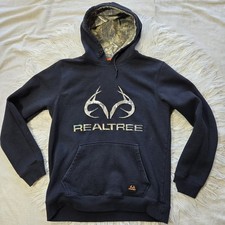 Realtree Men's Fleece Hoodie Black Size M Flawed